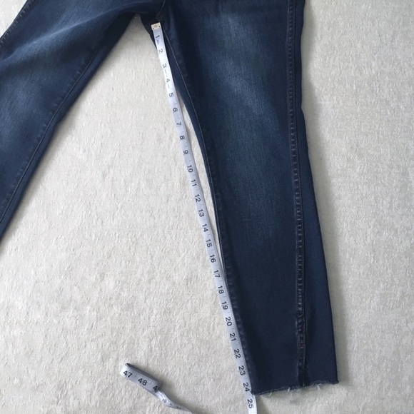 Pilcro And The Letterpress Mid-Rise Skinny Jeans Woman’s Size 30 Blue Slit Hem - Picture 13 of 16